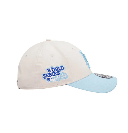 new era baseball cap 9forty los angeles dodgers world series 1981 cream blue