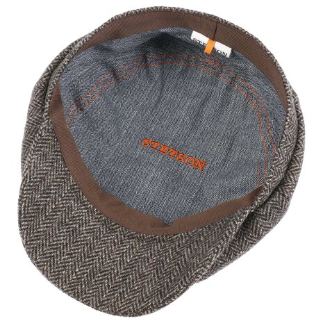 stetson newswboy cap hatteras woolrich herringbone brown grey