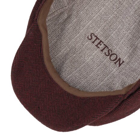 stetson newsboy cap hatteras woolrich herringbone bordeaux