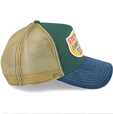 stetson trucker cap lumber supply mesh corduroy green blue