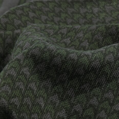 stetson scarf pepita wool olive green grey