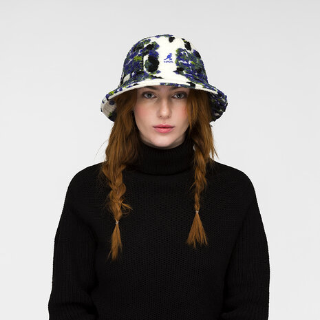 kangol bucket hat casual wooly floral cream