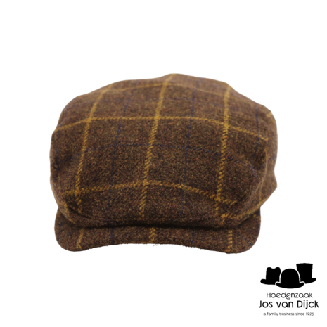 wigens ivy contemporary cap wool tartan earflaps dark brown