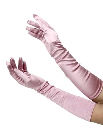 gala handschoenen cubanita satijn oud roze