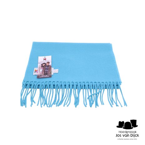 john hanly merino luxury wool scarf solid aqua blue