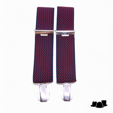 daspartout klassieke bretels 35mm small clips driehoekjes navy en rood