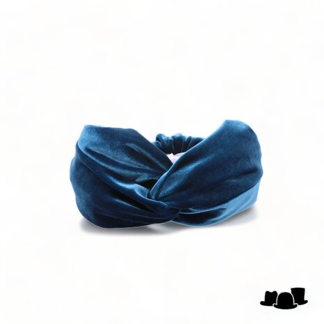 jos van dijck hoofdband velvet vintage blauw