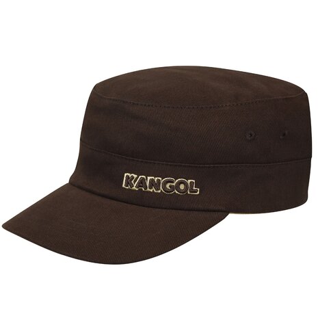 kangol army cap flexfit twill cotton brown