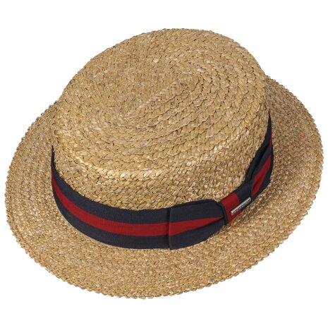 stetson boater whear straw natural