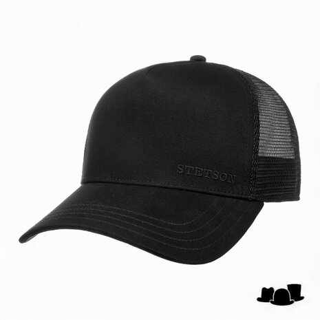 stetson trucker cap cotton mesh black