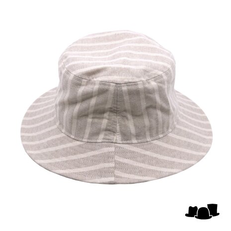 seeberger bucket hat stripe cottonmix linen