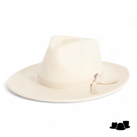 brixton joanna packable fedora wool off white