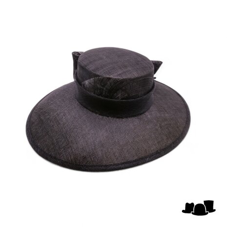 maddox occasion hat asymmetric sinamay bow zwart