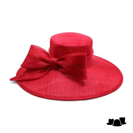 maddox occasion hat asymmetric sinamay bow tulip red