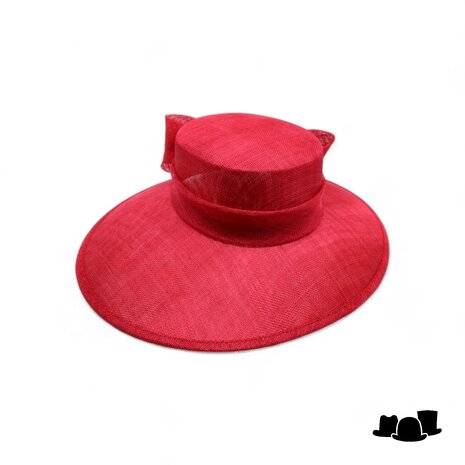 maddox occasion hat asymmetric sinamay bow tulip red