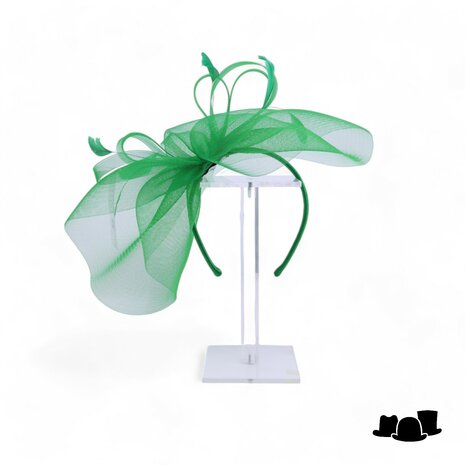 fischer fascinator loops and feathers crine emerald green