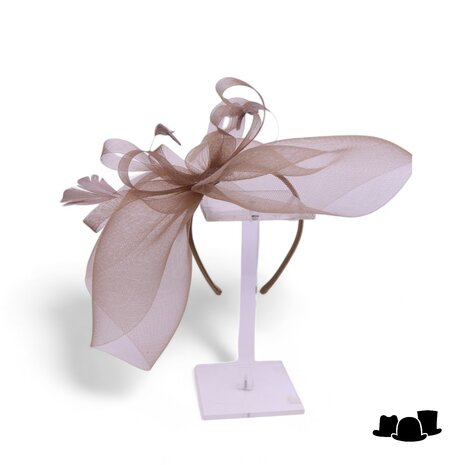 fischer fascinator loops and feathers crine coffee