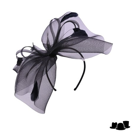 fischer fascinator loops and feathers crine black