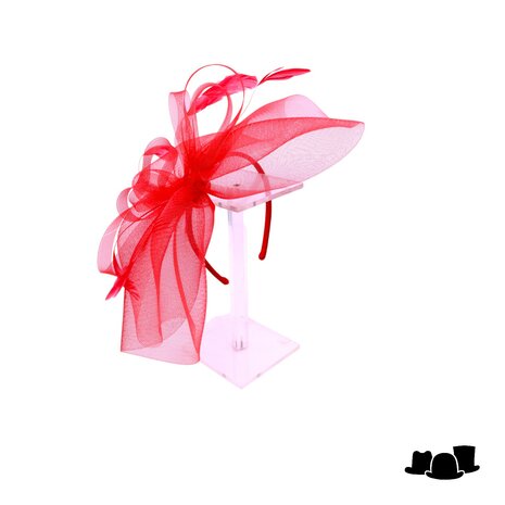 fischer fascinator loops and feathers crine tulip red