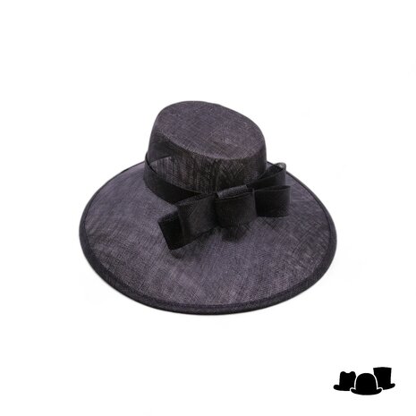 maddox occasion hat asymmetric bol sinamay dubbel strik black