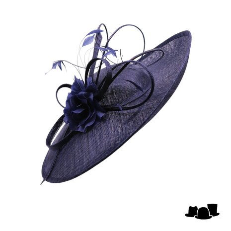 maddox big occasion disc loops and flowers sinamay navy