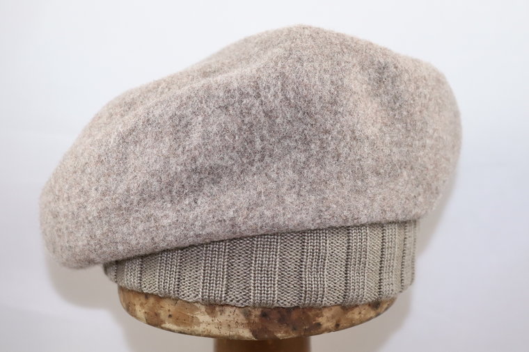 Seeberger Wollen Baret met gebreide rand NUTRIA
