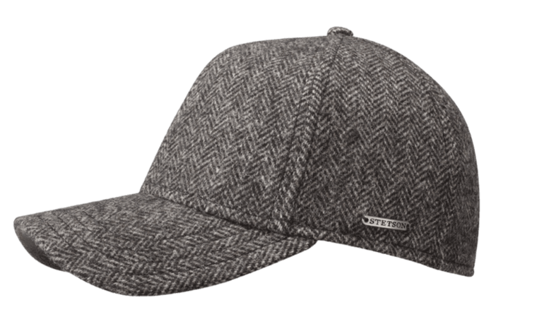 stetson baseballcap wool herringbone brown and grey