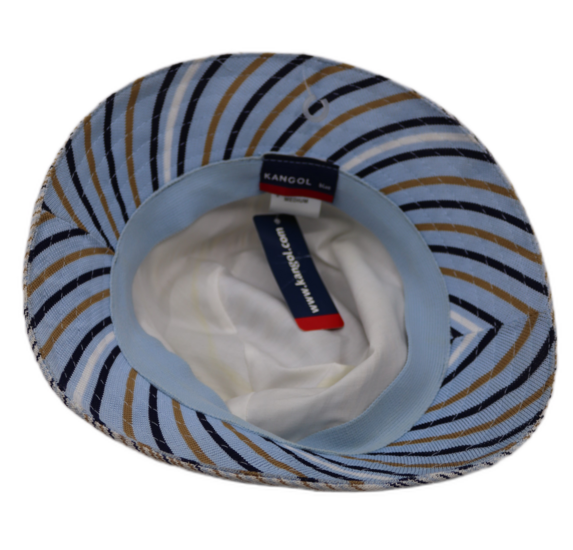 kangol bucket hat mix master polyester blue gold