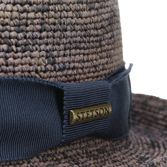 stetson fedora traveller crochet stro paars