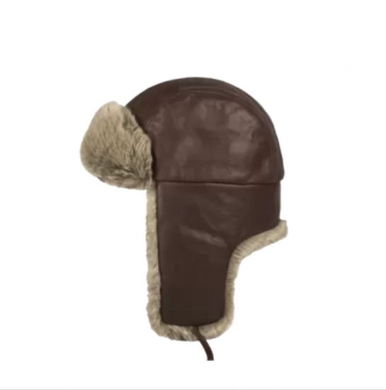 hatland pilotenmuts aleksander leer bruin bordeaux