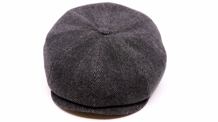 alfonso deste newsboy cap kyoto cashmere chevron antraciet