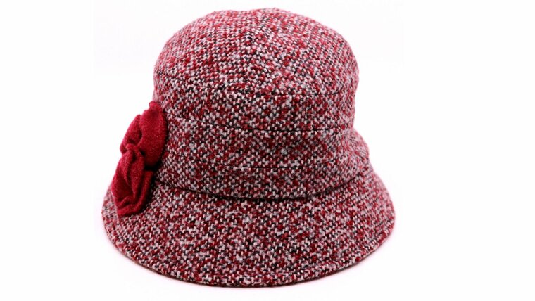 seeberger cloche multicolor bloem wolmix wine red