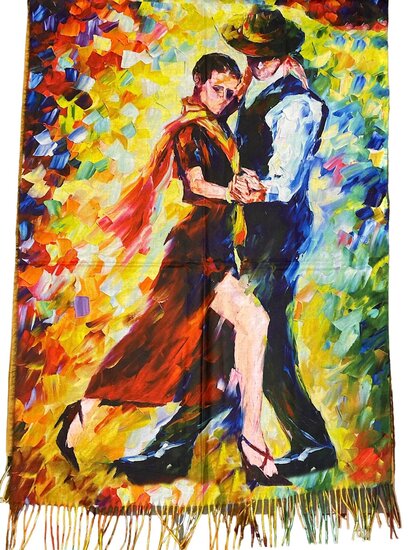 onkar painting sjaal wolmix tango dancers