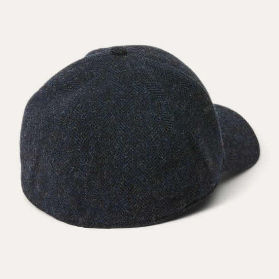 stetson baseballcap wool herringbone antraciet