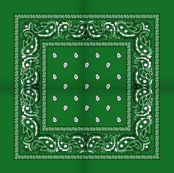 onkar bandana boeren zakdoek paisley grasgroen