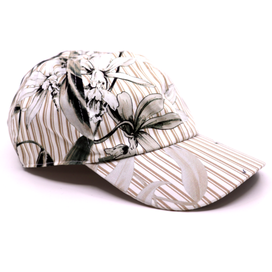 panizza baseball pet katoen botanical wit en beige