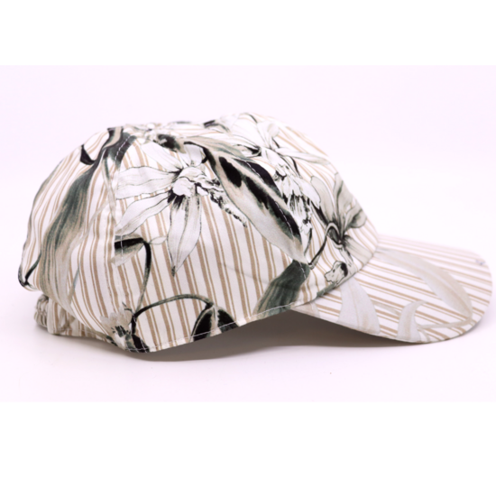 panizza baseball pet katoen botanical wit en beige