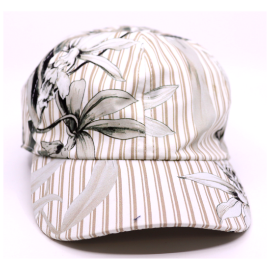 panizza baseball pet katoen botanical wit en beige