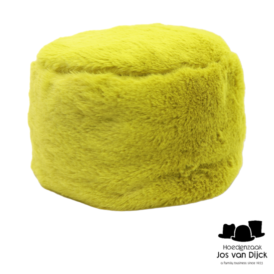bedacht toque suze faux fur po lime green
