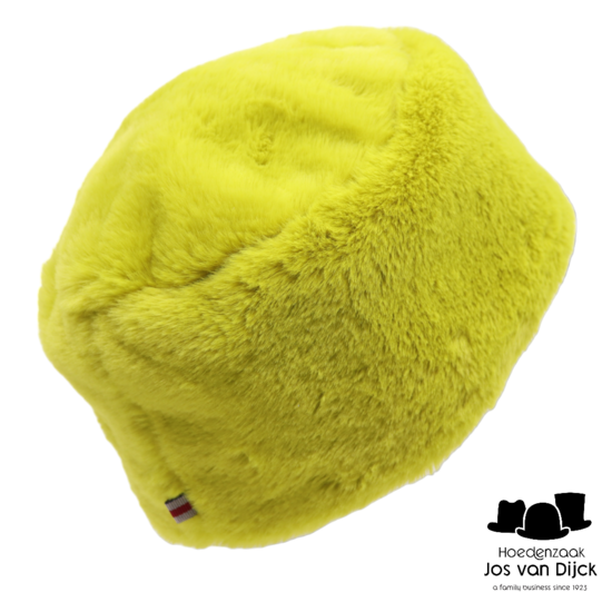 bedacht toque suze faux fur po lime green