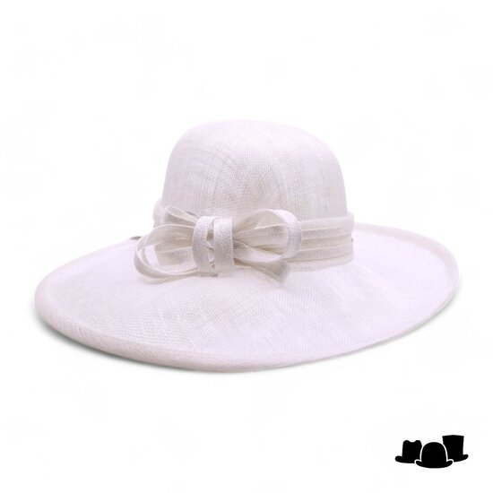 seeberger gelegenheidshoed strik sinamay white