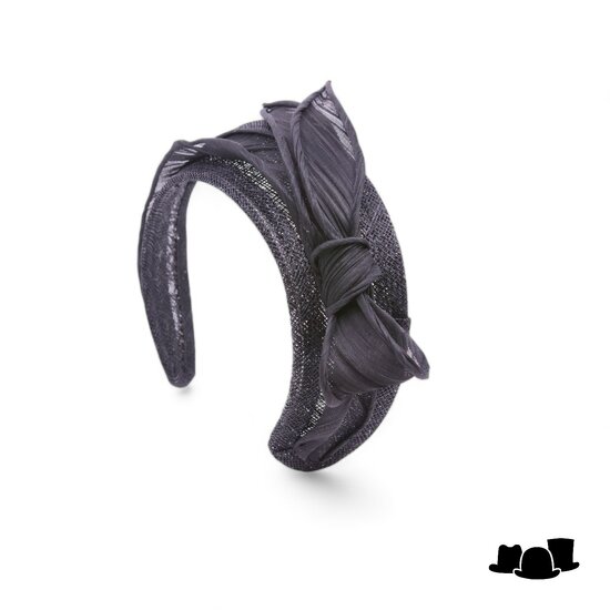 maddox occasion haarband sinamay en buntal zwart