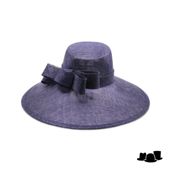 maddox occasion hat asymmetric bol sinamay dubbel strik navy