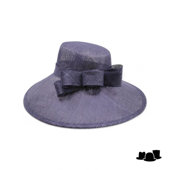 maddox occasion hat asymmetric bol sinamay dubbel strik navy