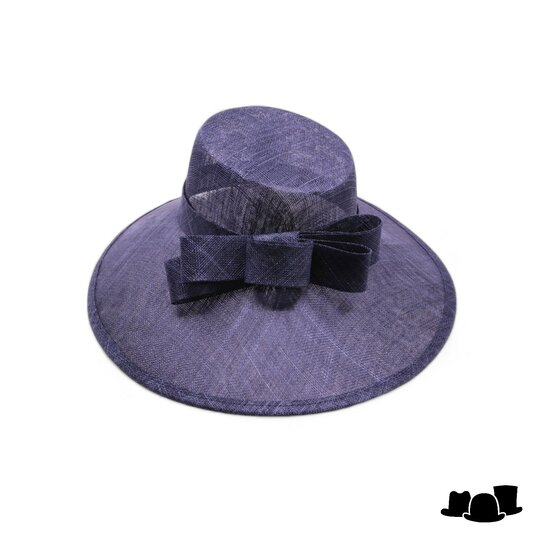 maddox occasion hat asymmetric bol sinamay dubbel strik navy