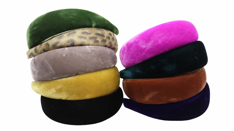 jos van dijck gewatteerde diadeem fluweel camel