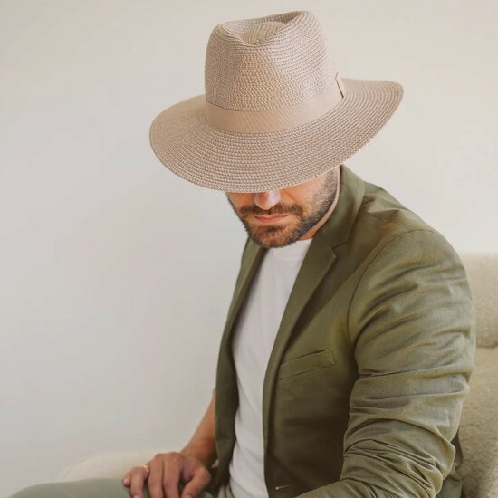 house of ord summer fedora serenity flexiband taupe and white