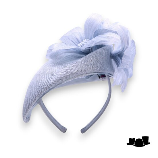 maddox fascinator 168 dopje met bloemen sinamay en buntal bluebell