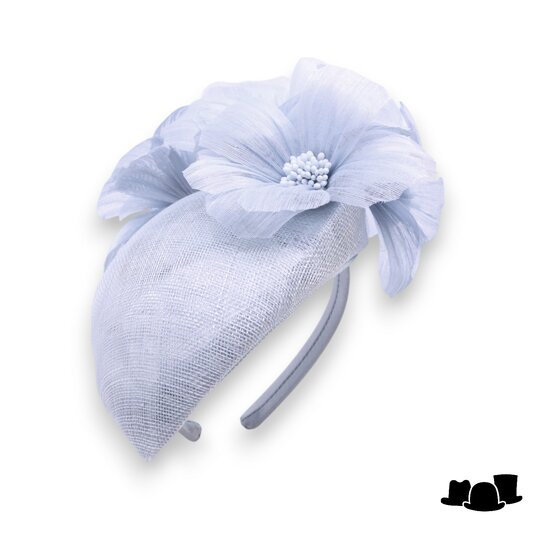 maddox fascinator 168 dopje met bloemen sinamay en buntal bluebell