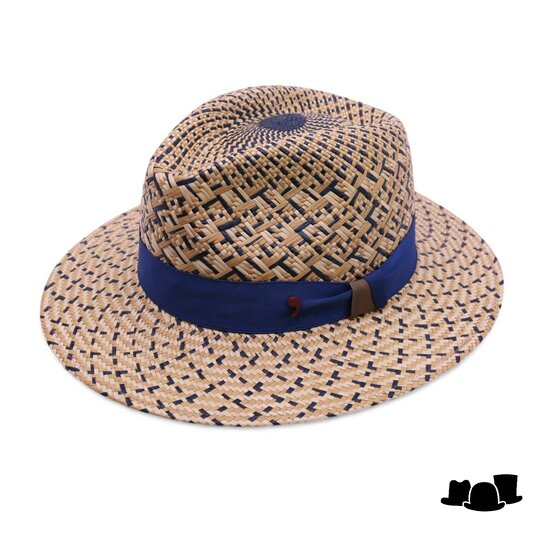 alfonso deste fedora panama chicago 2tone blauw